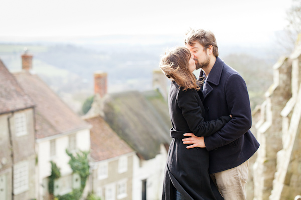 Couple Kiss Shaftesbury Engagement